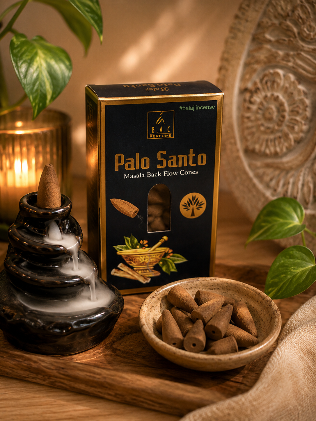 INCIENSO CONO REFLUJO PALO SANTO