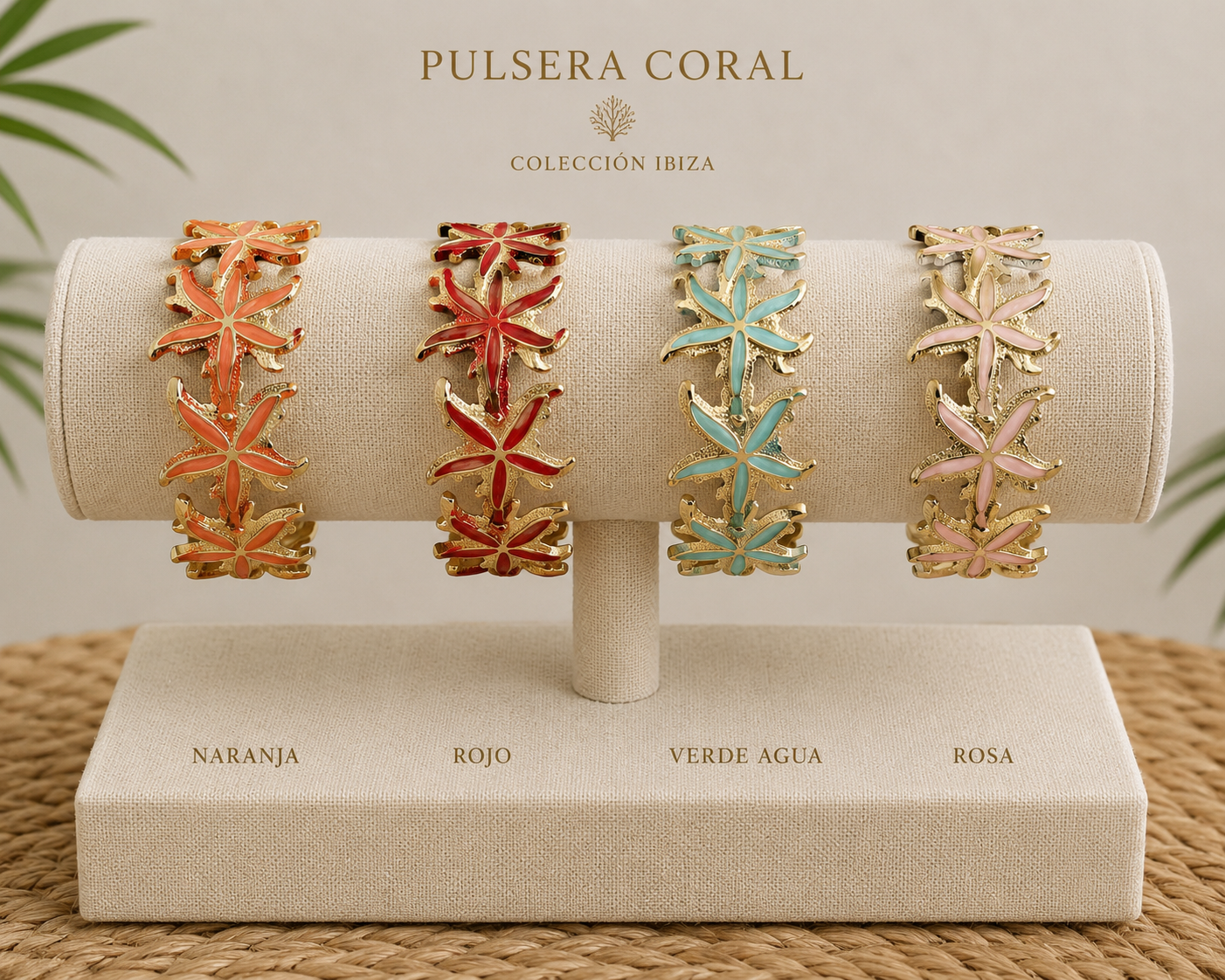 BRAZALETE ACERO DORADO ESTRELLA COLORES