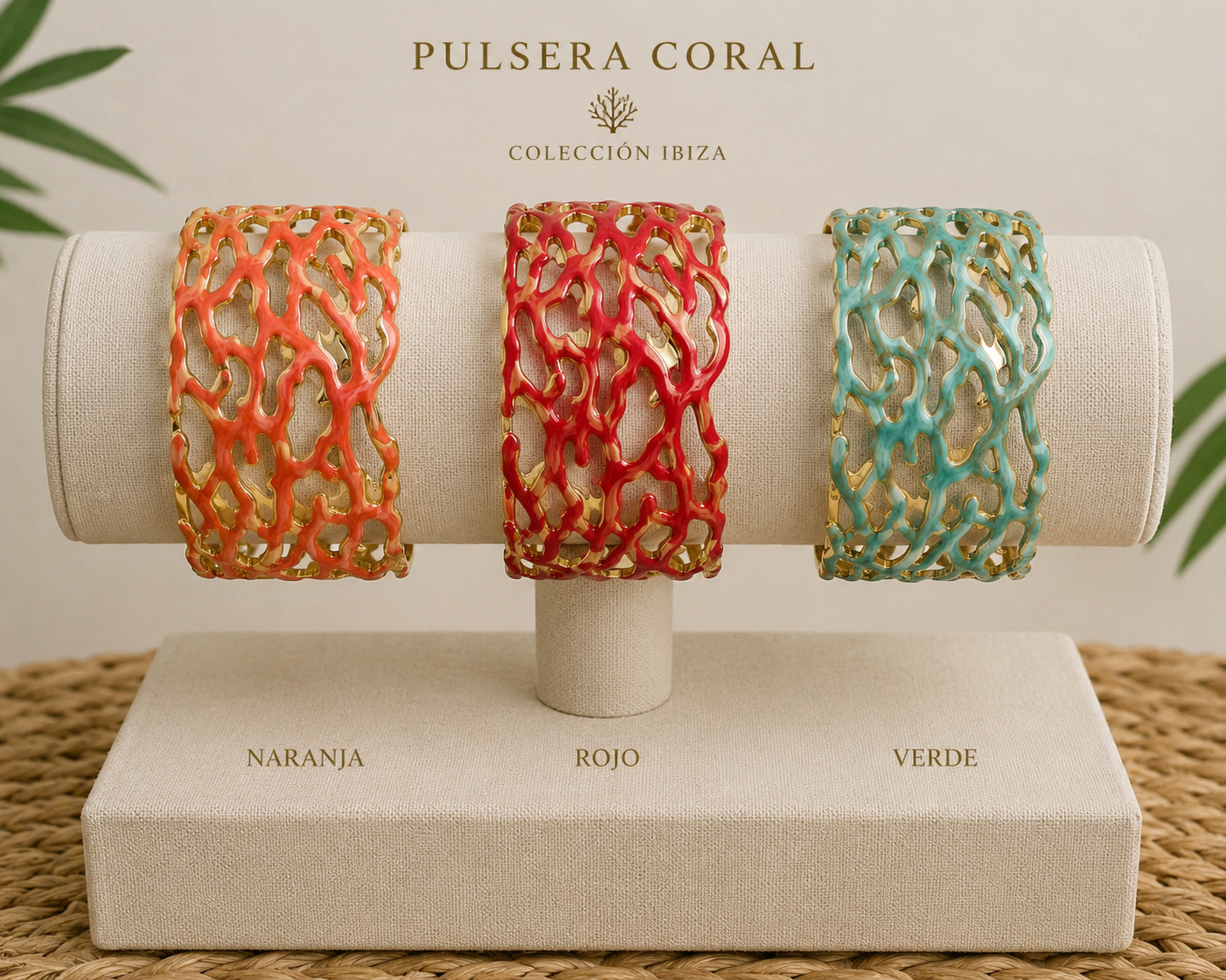 BRAZALETE ACERO DORADO CORAL