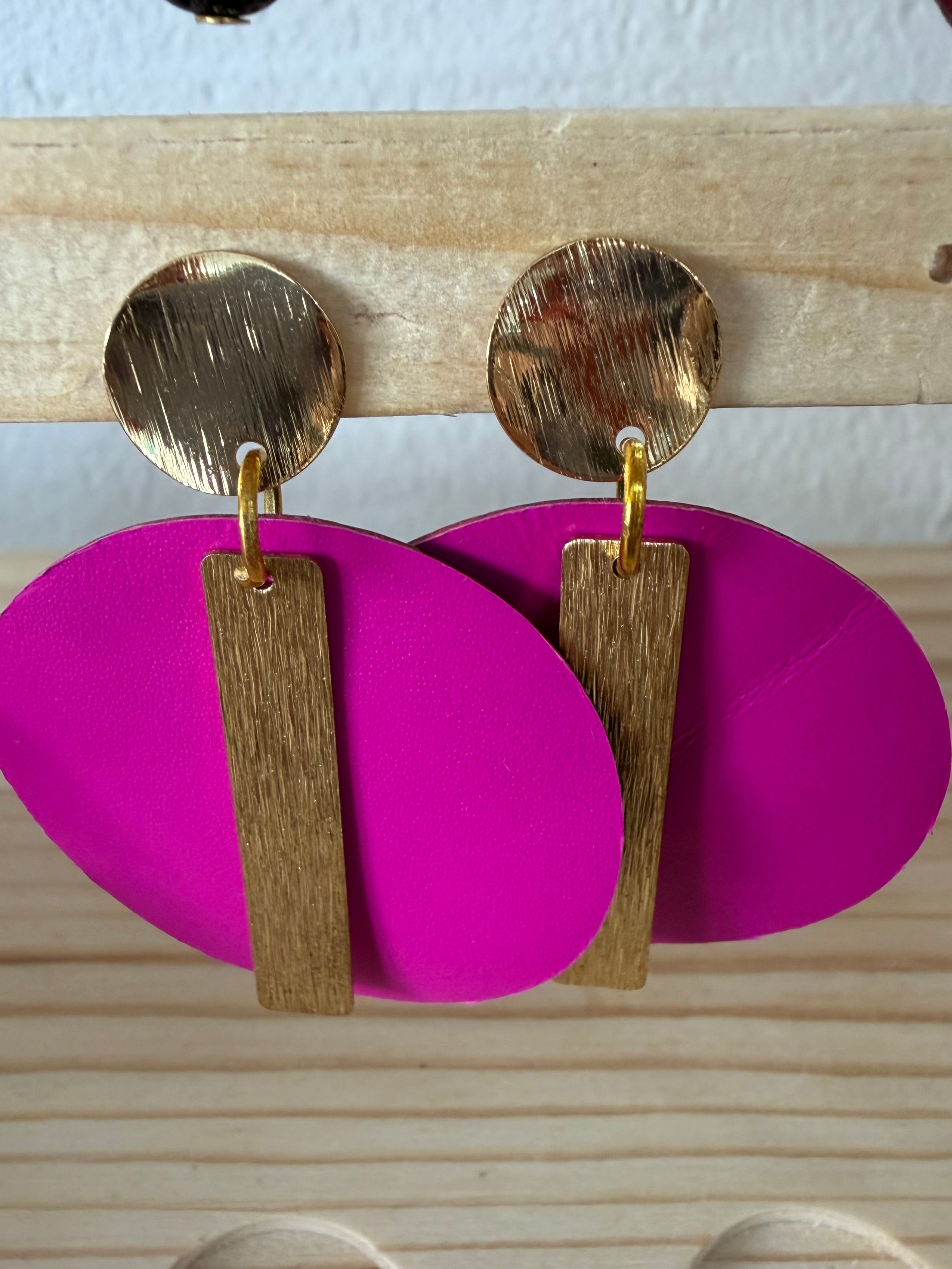 PENDIENTES ACERO Y PIEL