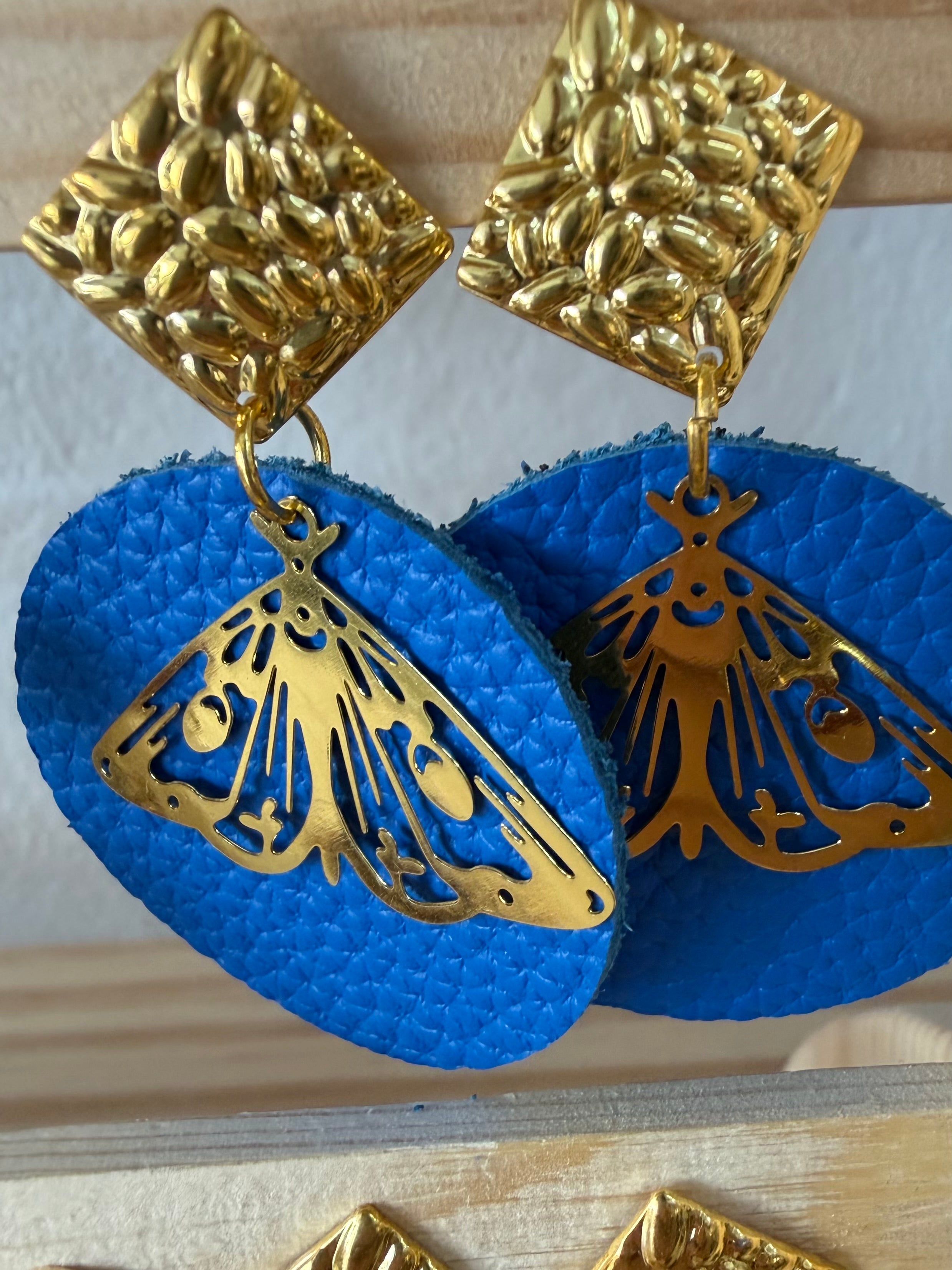 PENDIENTES ACERO Y PIEL