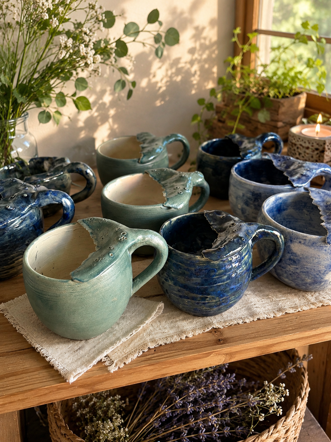 TAZA ARTESANAL COLA BALLENA