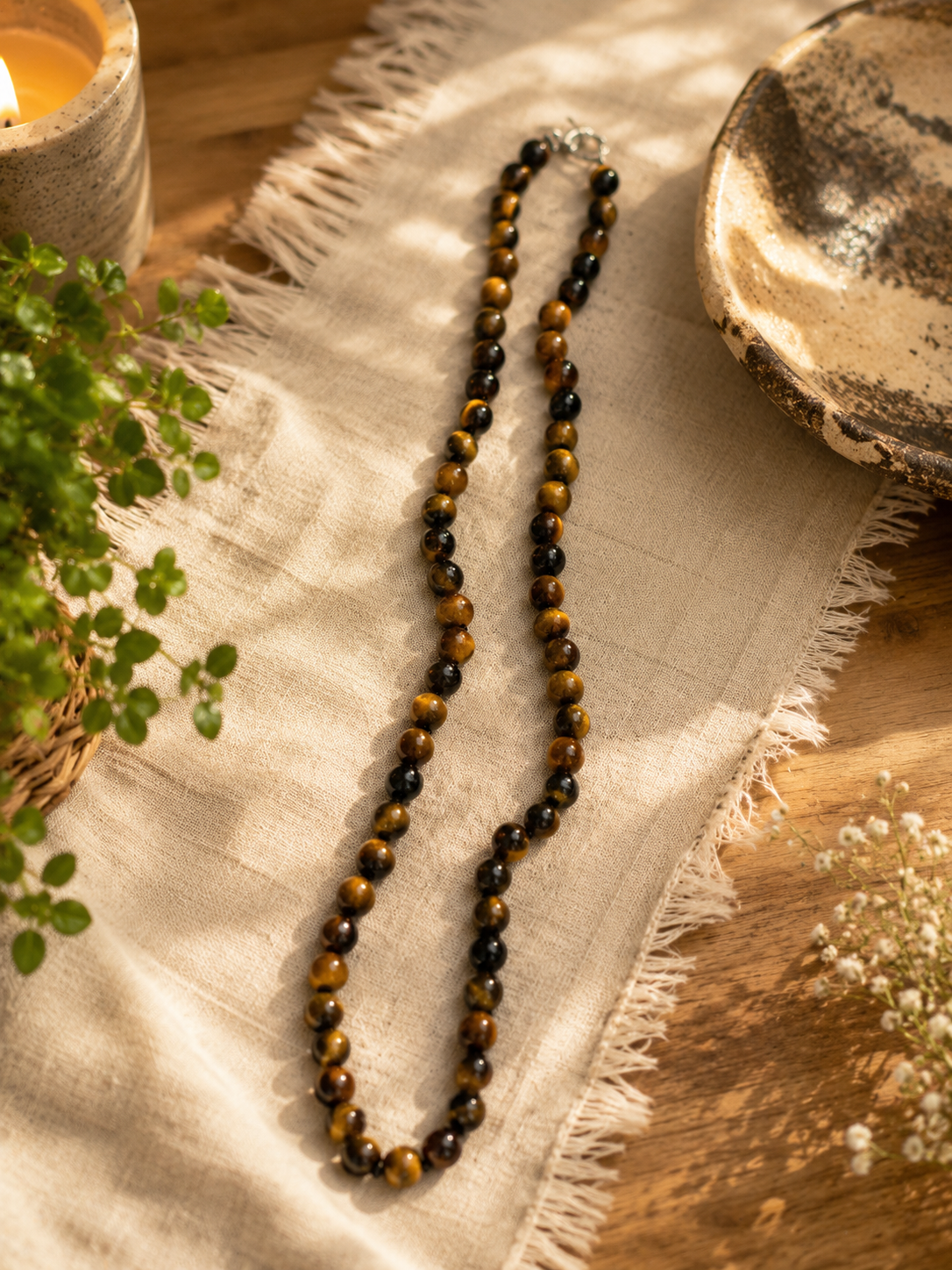 COLLAR PIEDRA OJO DE TIGRE