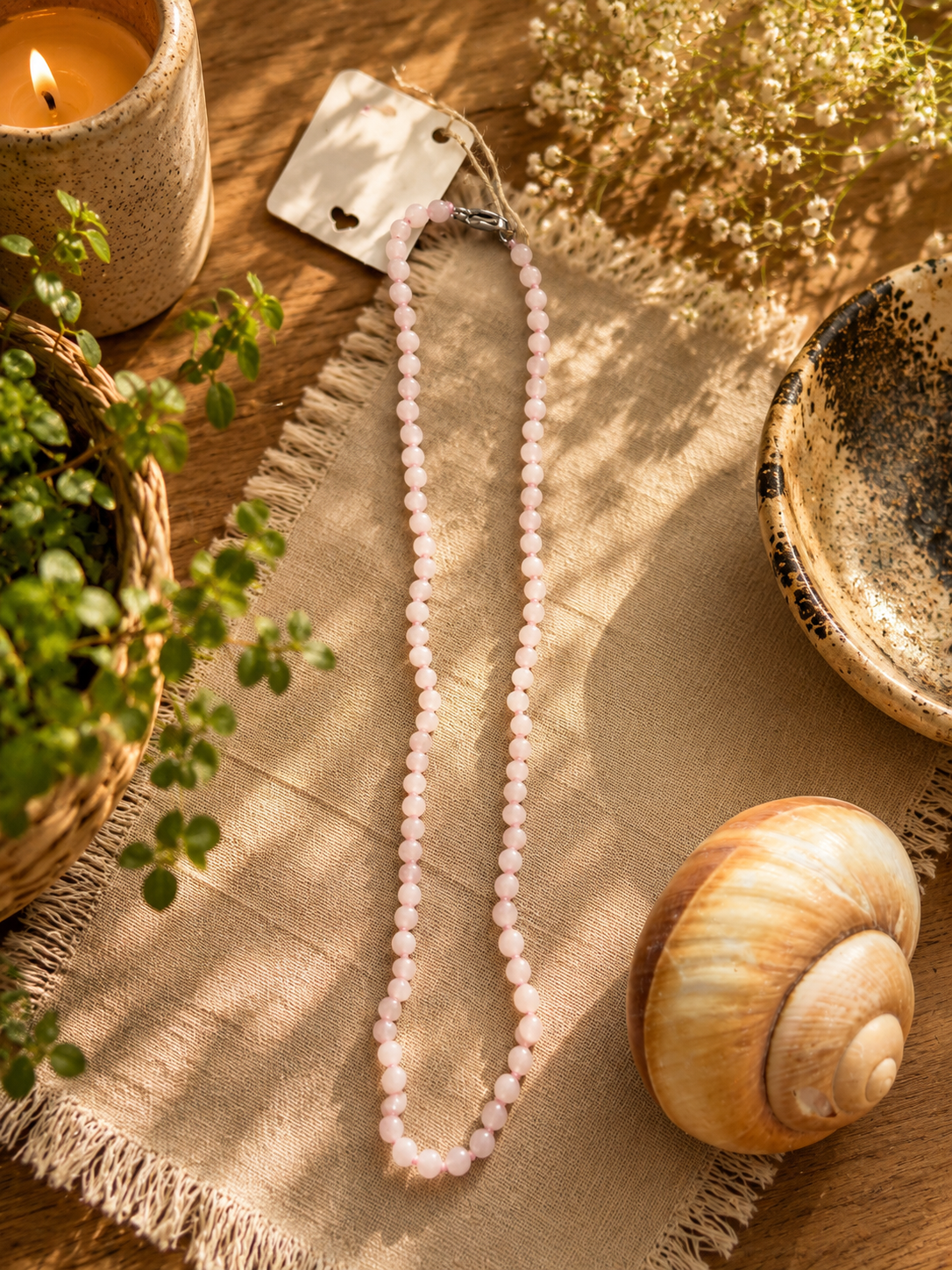 COLLAR PIEDRA CUARZO ROSA