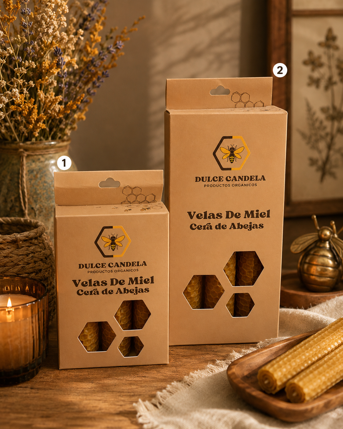 VELAS DE MIEL PEQUEÑAS