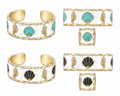 BRAZALETE ACERO DORADO CONCHA