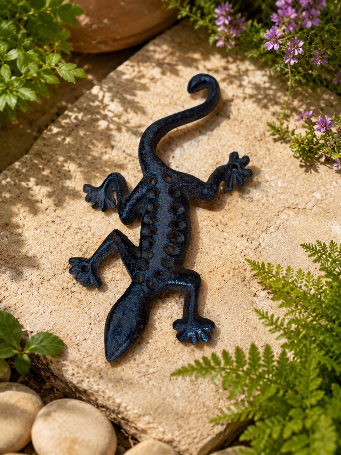 LAGARTO CANARIO 24 CM HIERRO FUNDIDO.