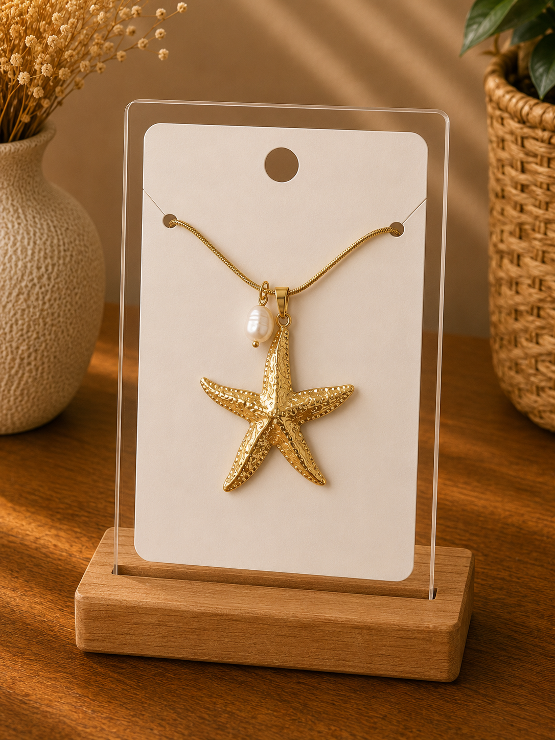COLGANTE PERLA Y ESTRELLA