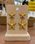 PENDIENTES ACERO DOBLE ESTRELLA
