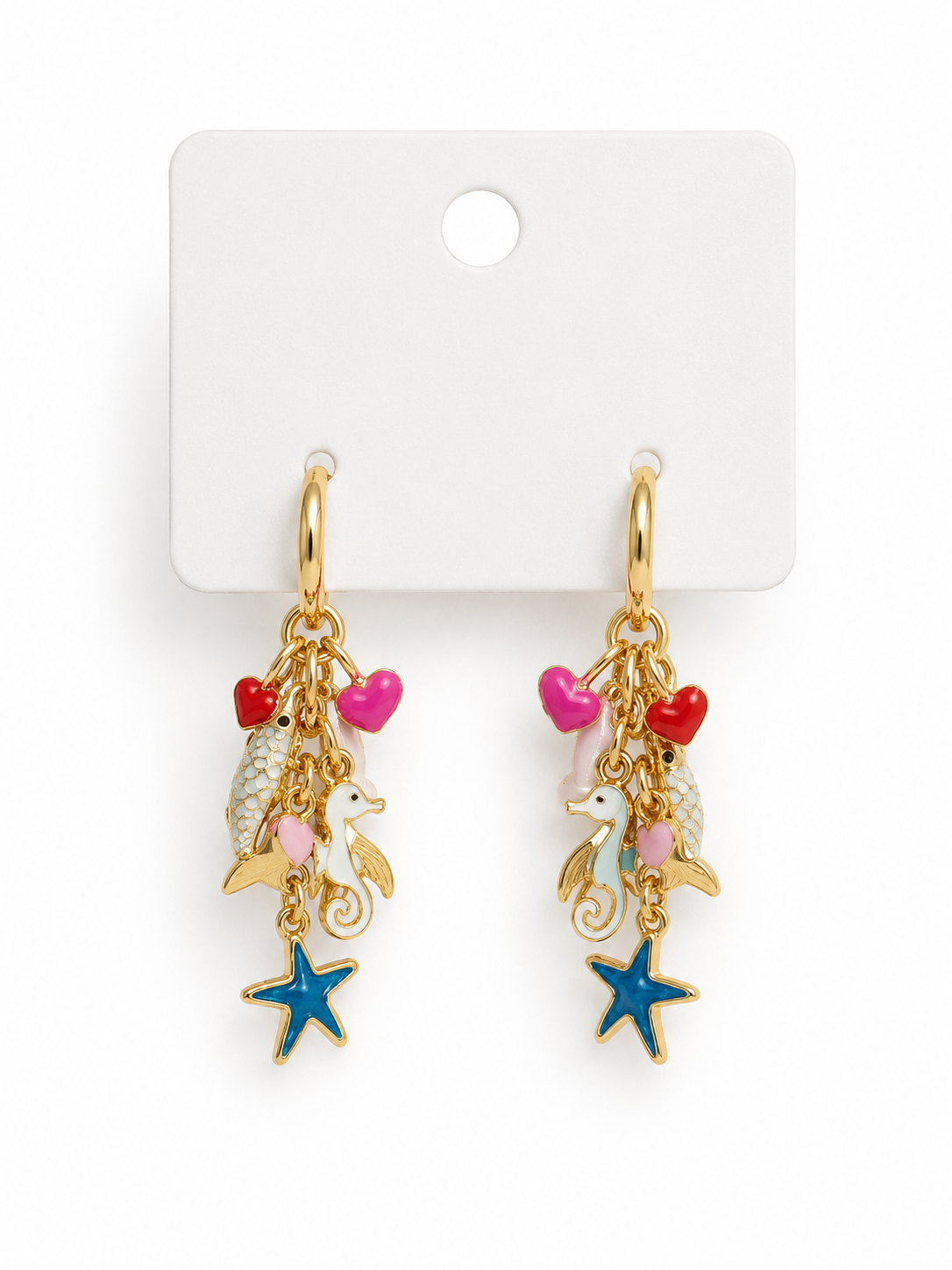 PENDIENTES ACERO CASCADA MARINA