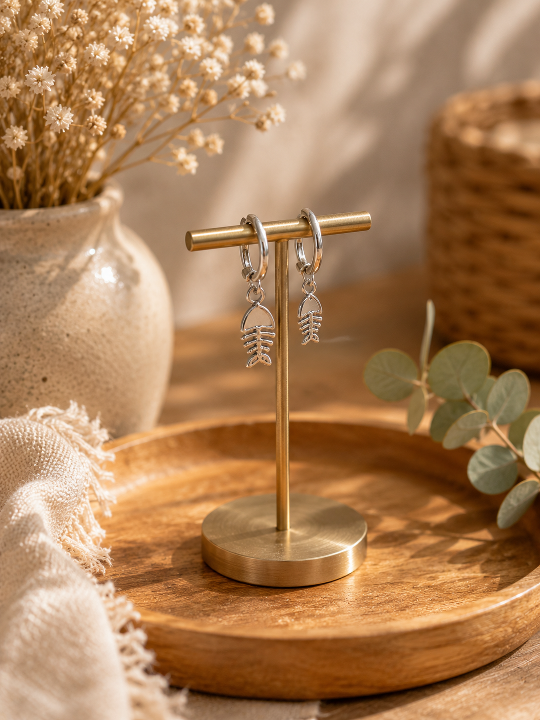 PENDIENTES ACERO PESCADO